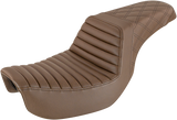 Asiento SADDLEMEN Step-Up - Delantero Tuck-n-Roll/Trasero Lattice Stitch - Marrón 818-30-176BR 
