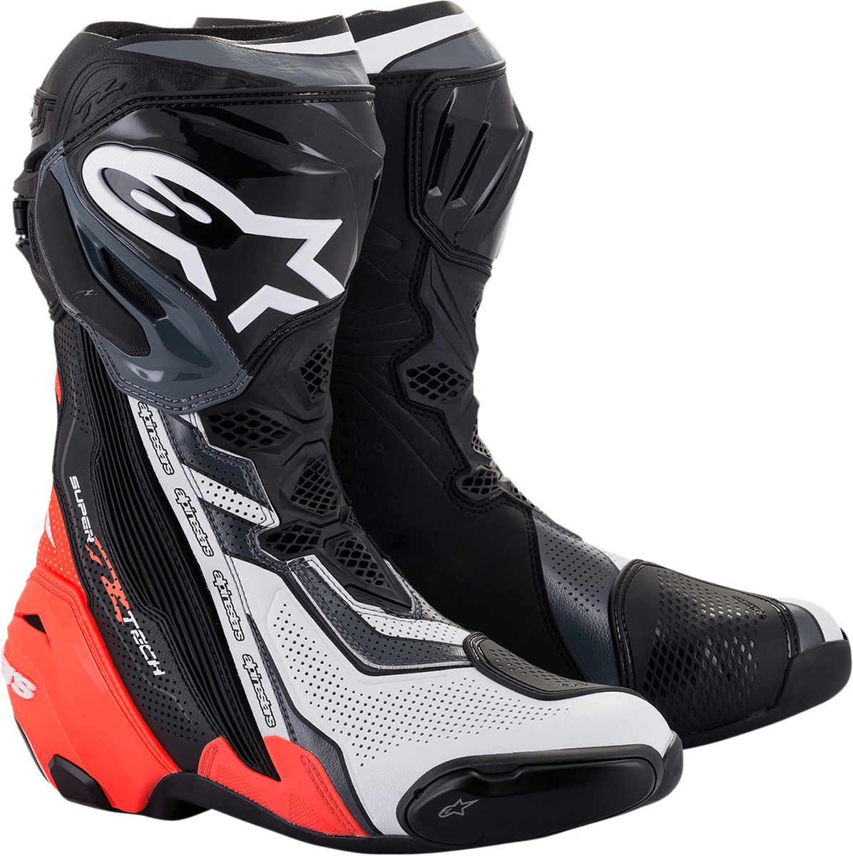 Botas ALPINESTARS Supertech V - Negro/Rojo/Blanco/Gris - Talla EE. UU. 7.5 / Talla UE 41 2220121-1329-41