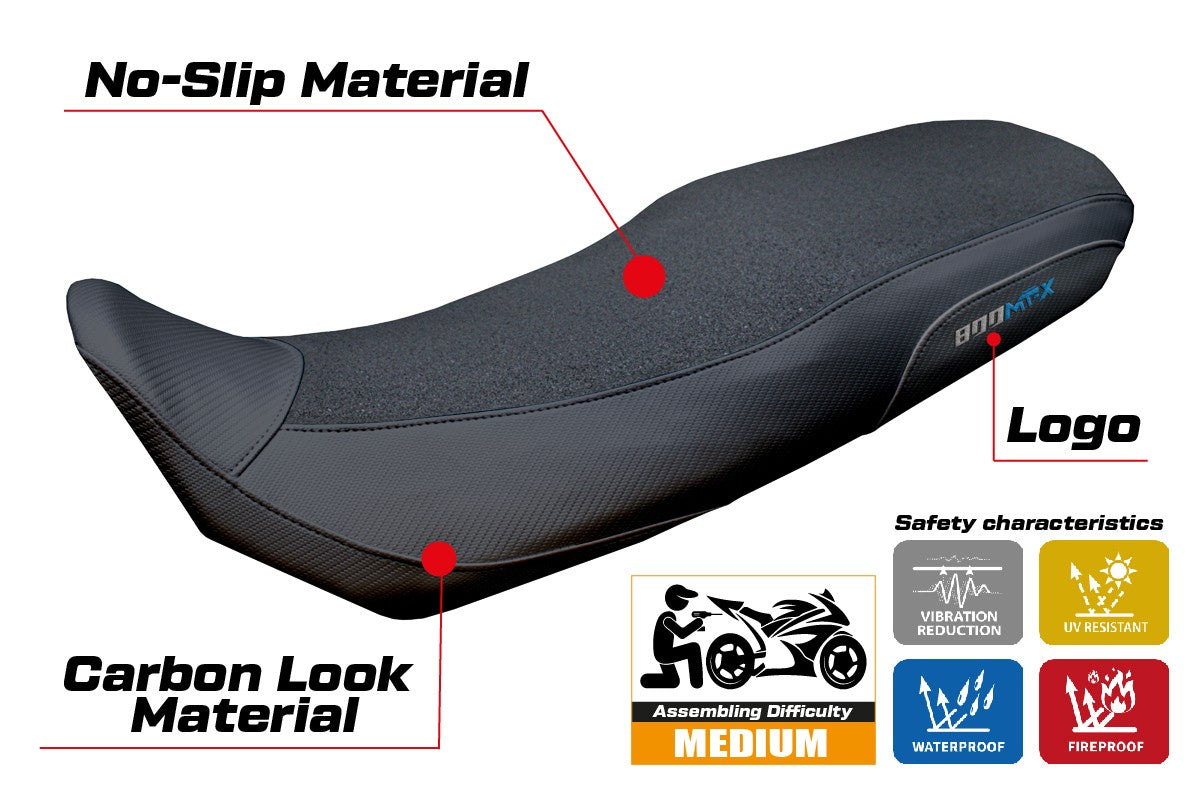 CF Moto 800 MT X 2025 Seat Cover Tappezzeria Italia TPZ Ultragrip Black