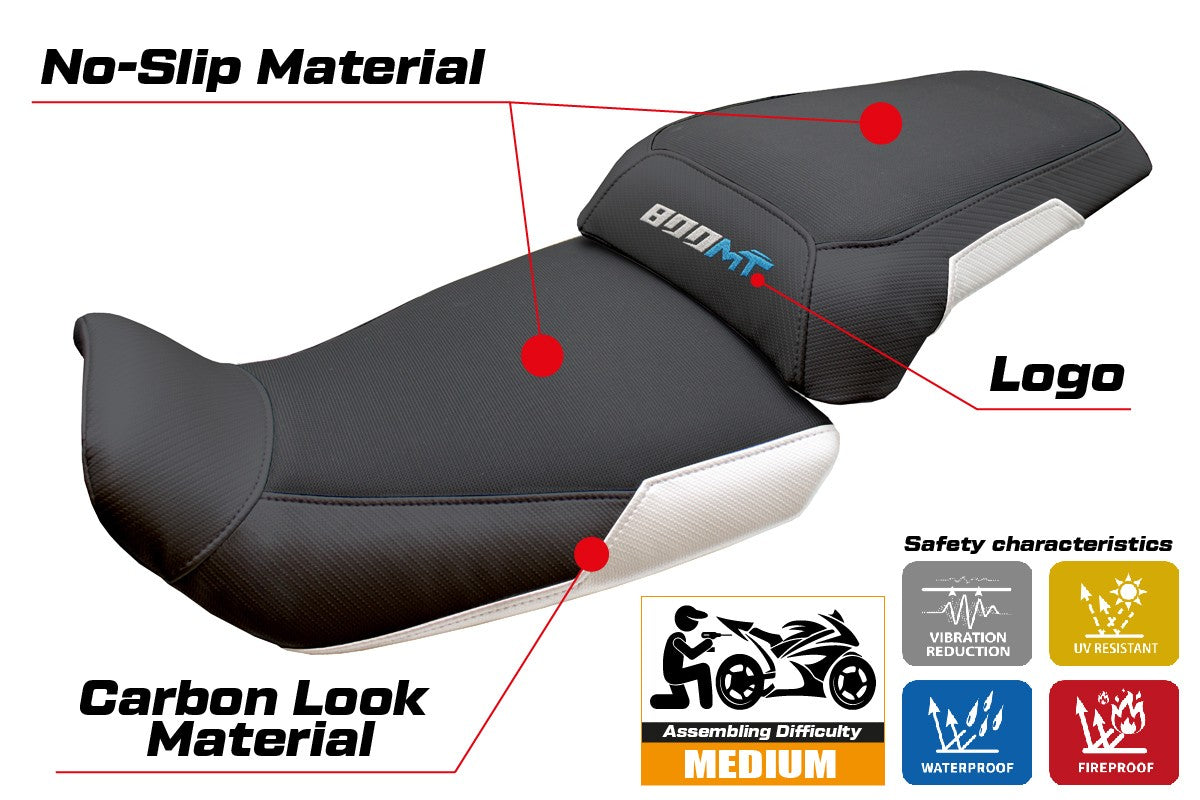 CF MOTO 800 MT 2022-2026 Seat Cover TPZ Italia White