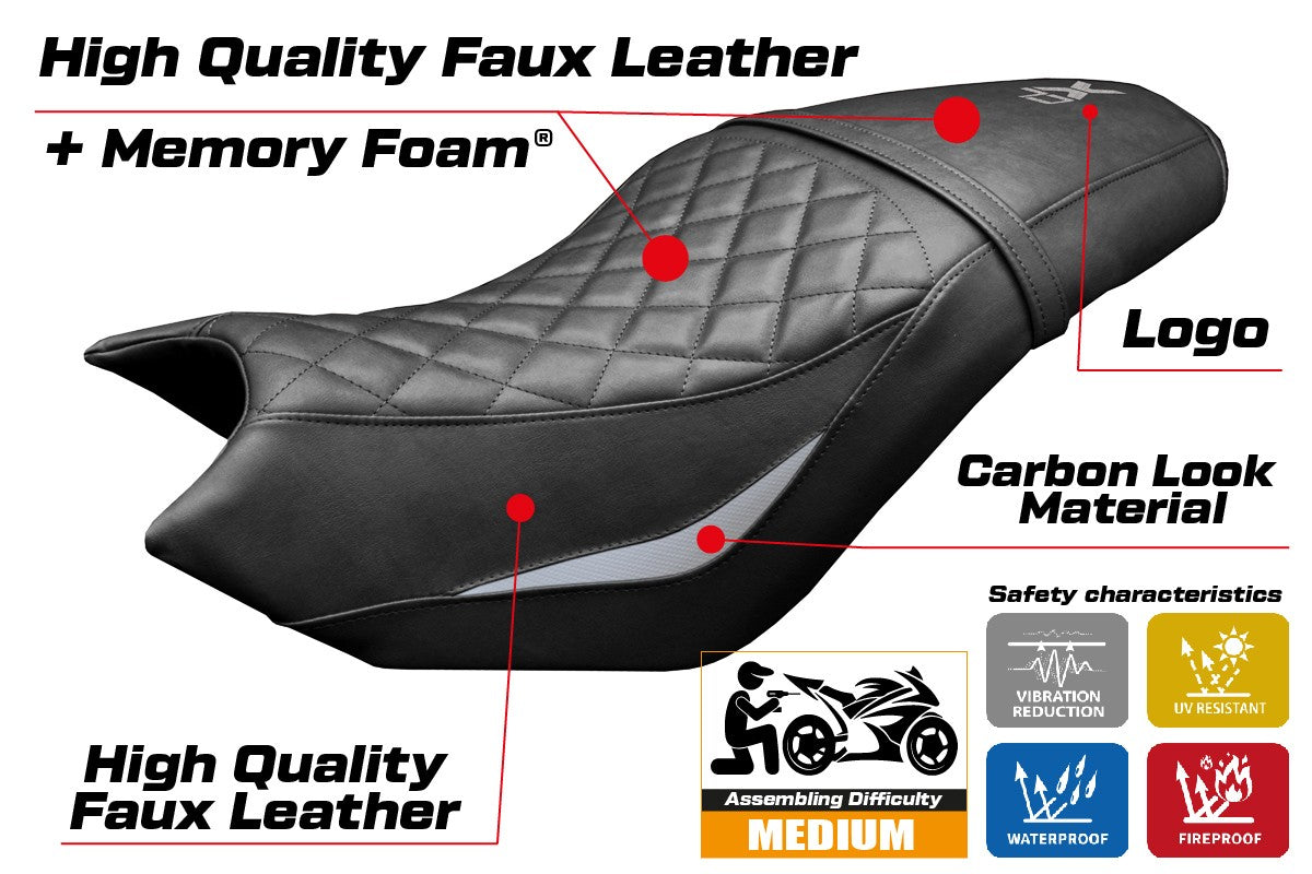 CF Moto 700 CL X 2021-2025 Seat Cover Tappezzeria Italia TPZ Comfort Silver Black