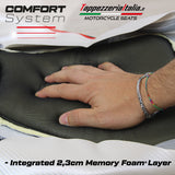 Funda de asiento para Triumph Tiger Sport 800 2025 Tappezzeria Italia TPZ Comfort Azul Negro
