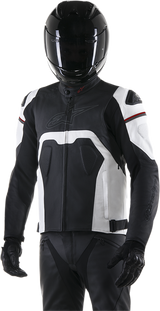 Chaqueta de cuero ALPINESTARS Core - Negro/Blanco - Talla 38 EE. UU. / 48 UE 3101316-12-48