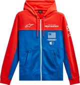 Sudadera con capucha ALPINESTARS H Block - Rojo cálido/Azul brillante - Talla mediana 1213510703171M