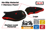 Funda de asiento Tappezzeria Italia TPZ Comfort para Ducati 1098 2007-2013 en rojo y negro
