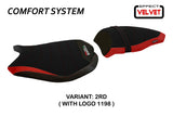 Ducati 1198 2007-2013 Seat Cover Tappezzeria Italia TPZ Comfort in Red and Black