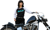 Camiseta raglán BILTWELL 1985 para mujer - Negro/Blanco - Talla mediana 8144-060-003 