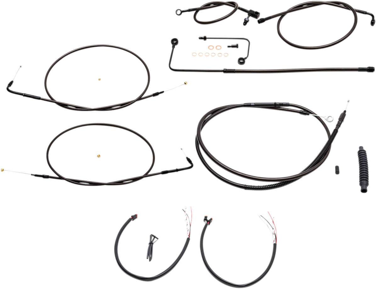 Kit de cables LA CHOPPERS - Manillar tipo Ape Hanger de 12" a 14" - Medianoche LA-8151KT2A-13M 