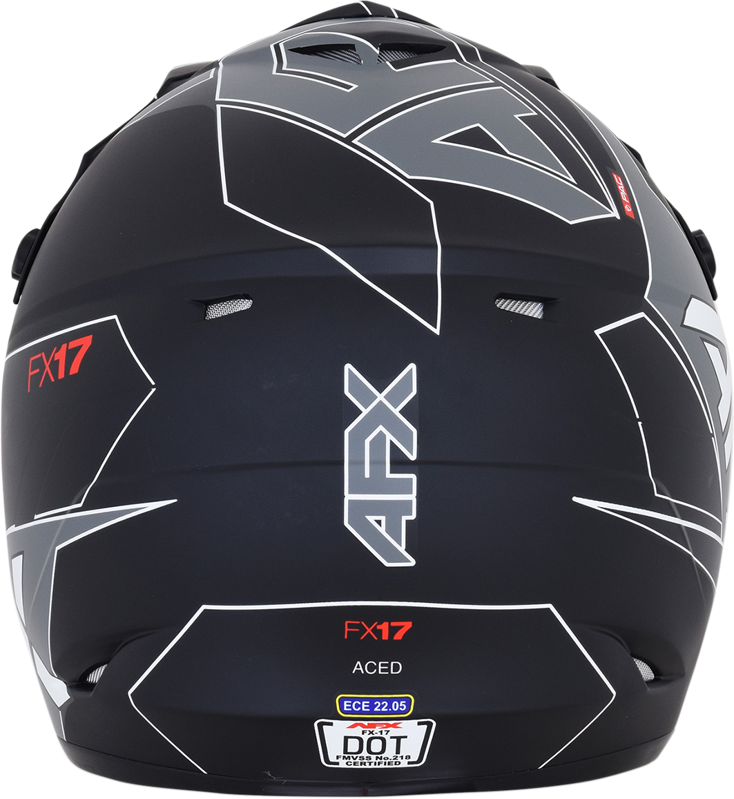 Casco de motocicleta AFX FX-17 - Aced - Negro mate/blanco - Talla mediana 0110-6490