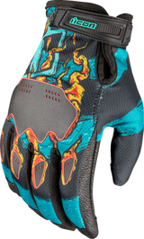 Guantes ICON Hooligan™ Munchies - Verde azulado - XL 3301-4799