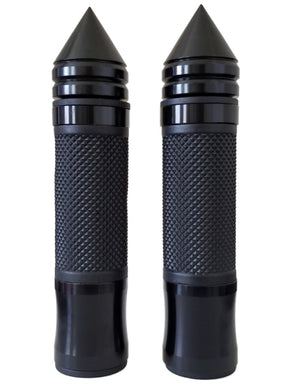 Yamaha YZF Black Aluminum / Rubber Grips With Spike Bar Ends