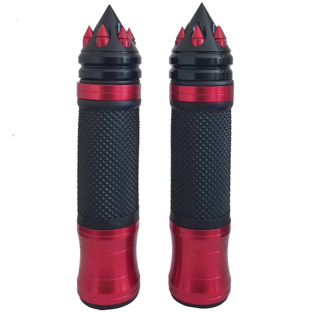 Suzuki GSXR Black and Red Aluminum / Rubber Grips With Spike Bar Ends