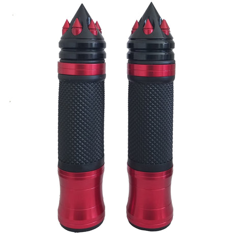 Suzuki GSXR Black and Red Aluminum / Rubber Grips With Spike Bar Ends