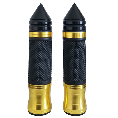 Kawasaki Ninja Black and Gold Aluminum / Rubber Grips With Spike Bar Ends
