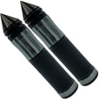 Honda CBR Dark Gray Silver Aluminum Rubber Grips With Spike Bar Ends