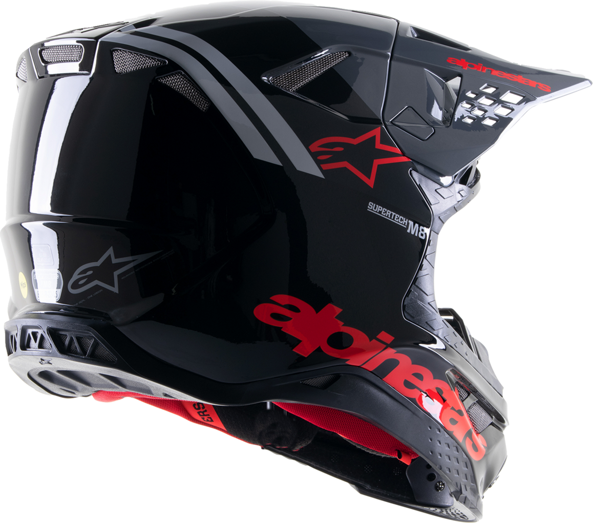 Casco de motocicleta ALPINESTARS Supertech M8 - Radium 2 - MIPS® - Negro brillante/Rojo neón - XL 8301523-1397-XL