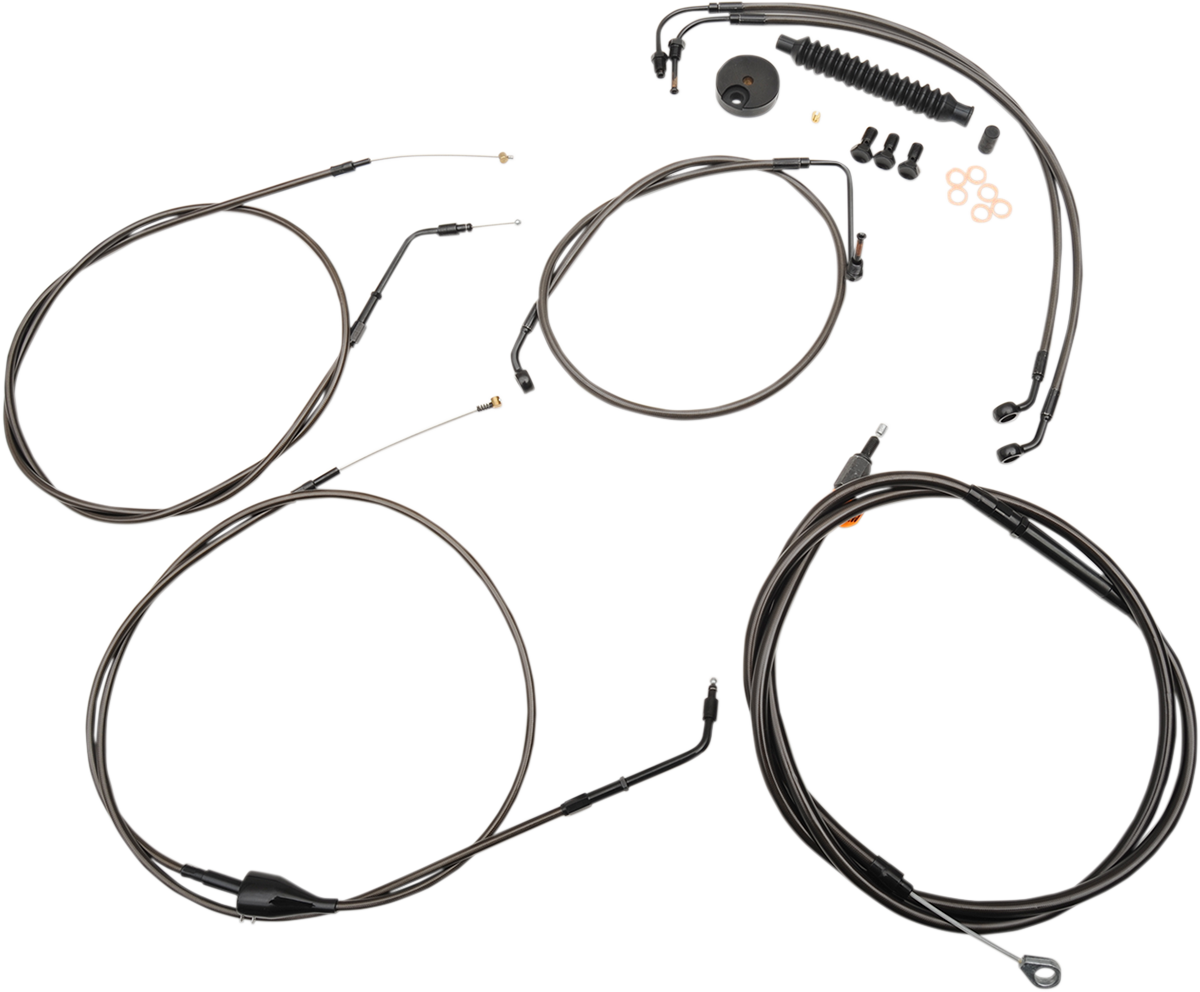 Kit de cable de manillar/línea de freno LA CHOPPERS - Manillar Ape Hanger de 18" a 20" - Medianoche LA-8006KT-19M 