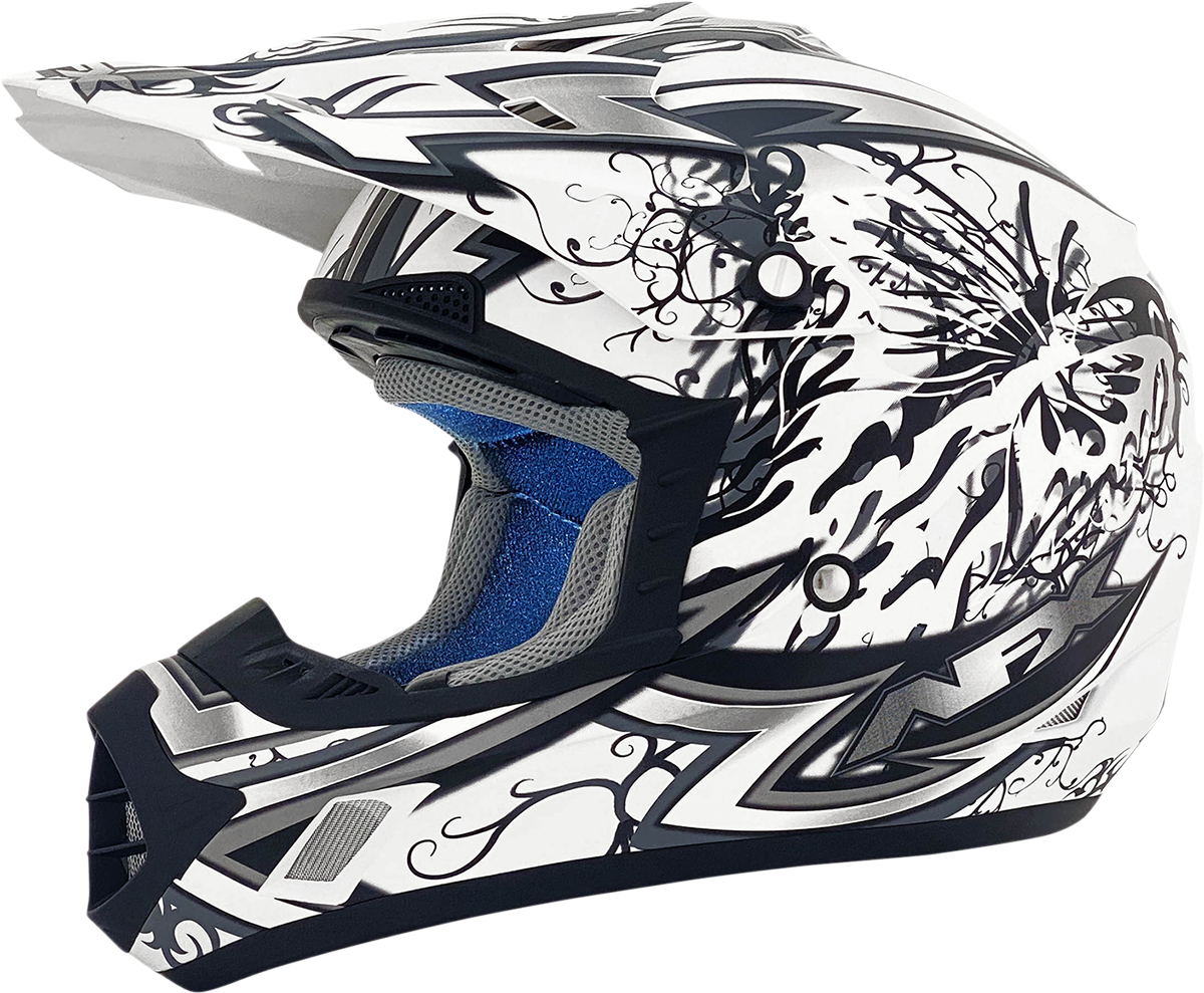 afx motorcycle helmet fx-70 FX-17Y - Butterfly - Matte White kitbag in breath guard and Seeing the value of Item Number:12992-01