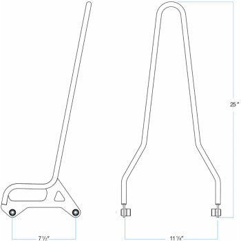 Barra de respaldo BILTWELL EXFIL - XL - Cromada 5003-502 