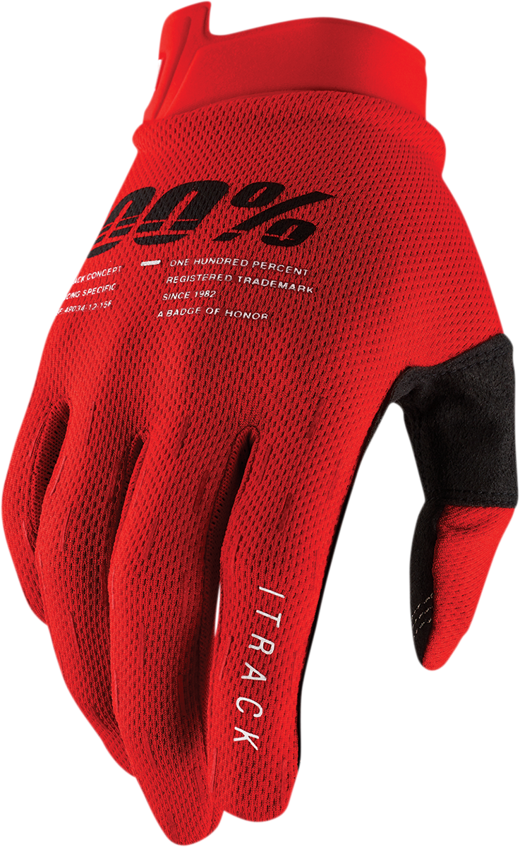 Guantes 100% iTrack - Rojos - Grandes 10008-00017
