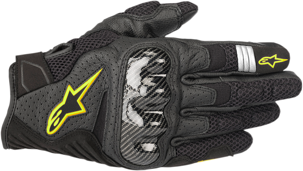 Guantes ALPINESTARS SMX-1 Air V2 - Negro/Amarillo Fluo - 3XL 3570518-155-3X