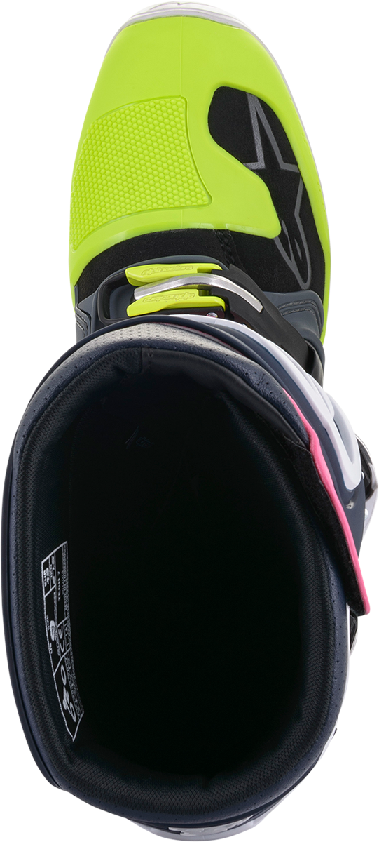 Botas ALPINESTARS Tech 7 - Negro/Rosa/Blanco/Amarillo - Talla 10 (EE. UU.) 2012014-9076-10