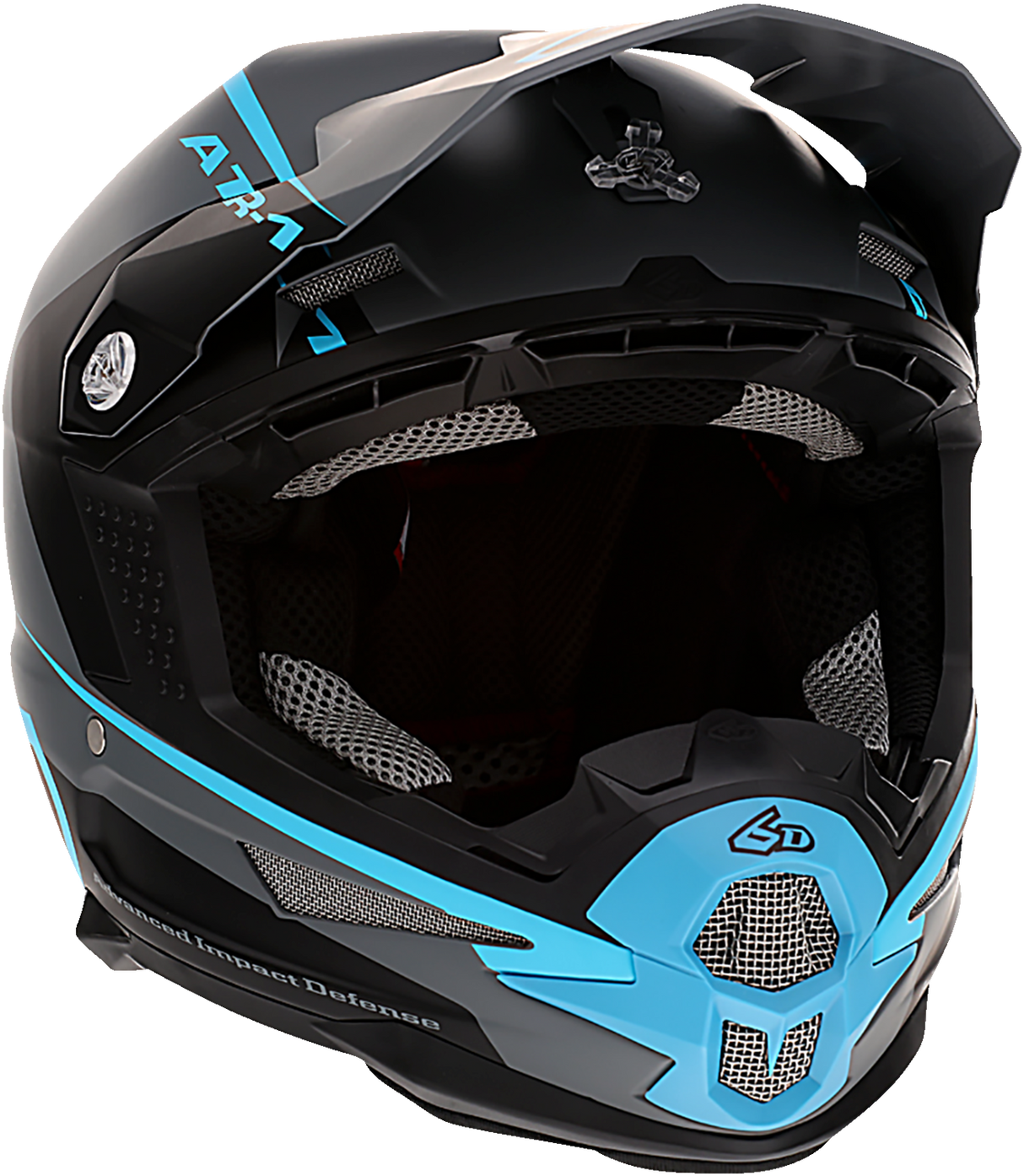 6D ATR-1 Motorcycle Helmet - Stealth - Cyan - XS 10-4624