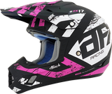 Casco de motocicleta AFX FX-17 - Attack - Negro mate/Fucsia - Talla grande 0110-7169 