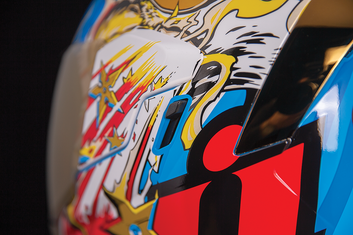 icon airflight freedom spitter full face helmet ICON Airflite™ Motorcycle Helmet - Freedom Spitter - Gold