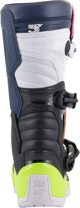 Botas ALPINESTARS Tech 3S - Negro/Azul/Rosa/Blanco/Amarillo - Talla 6 (EE. UU.) 2014018-1176-6