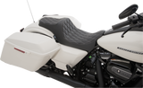 Asiento Predator III de DRAG SPECIALTIES - Doble diamante - Costuras plateadas - FL '08-'22 0801-1115