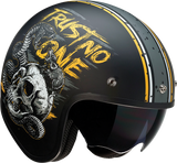 Casco de motocicleta Saturn Z1R - Trust No One - Negro/Amarillo - Talla M 0104-2854 