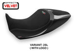 Funda de asiento Tappezzeria Italia TPZ para Ducati Diavel 1260 2019-2023 en plata y negro