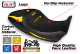 Funda de asiento Tappezzeria Italia TPZ para Ducati Diavel 1260 1260S 2019-2023 en amarillo y negro