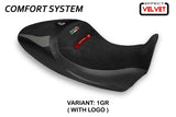 Funda de asiento Tappezzeria Italia TPZ Comfort para Ducati Diavel 1260 1260S 2019-2023 en gris y negro