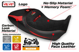 Funda de asiento Tappezzeria Italia TPZ Comfort para Ducati Diavel 1260 1260S 2019-2023 en rojo y negro