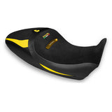 Funda de asiento Tappezzeria Italia TPZ Comfort para Ducati Diavel 1260 1260S 2019-2023 en amarillo y negro