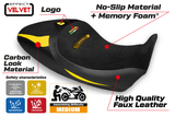 Funda de asiento Tappezzeria Italia TPZ Comfort para Ducati Diavel 1260 1260S 2019-2023 en amarillo y negro