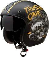 Casco de motocicleta Saturn Z1R - Trust No One - Negro/Amarillo - Talla M 0104-2854 