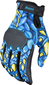 Guantes ICON Hooligan™ Kryola Kreep - Azul - Mediano 3301-4723