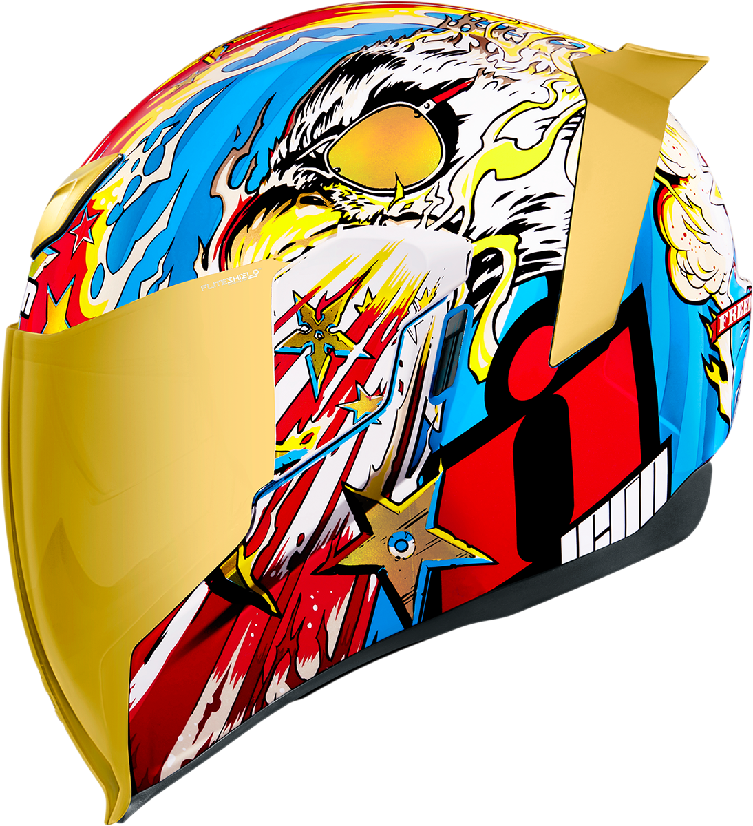 icon airflite freedom spitter helmet ICON Airflite™ Motorcycle Helmet - Freedom Spitter - Gold