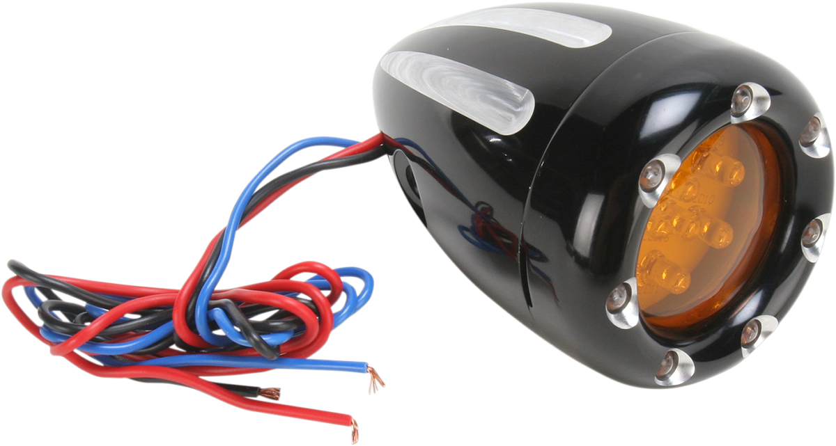 Señales LED de corte profundo ARLEN NESS - Negro/Ámbar - Anillo blanco 12-765 