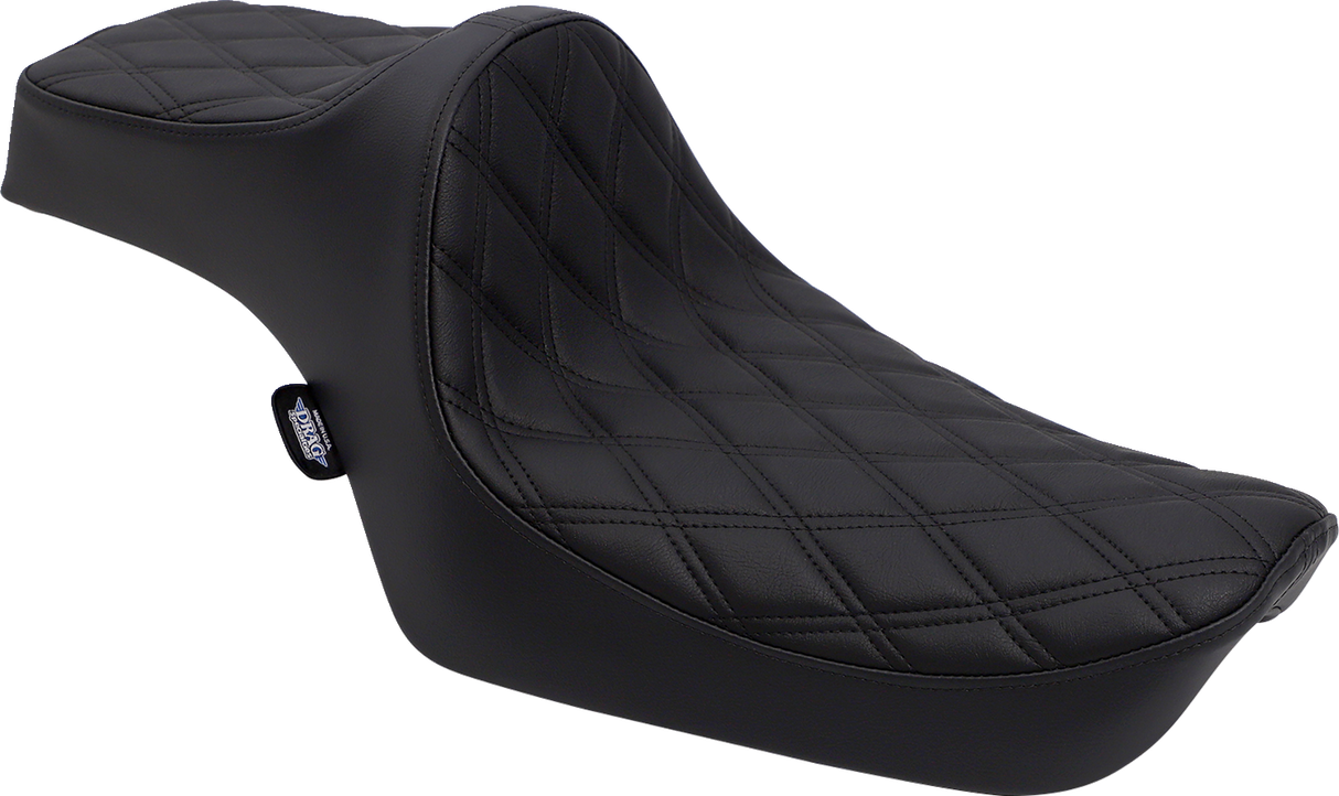 Asiento Predator III de DRAG SPECIALTIES - Doble diamante - Costuras negras SIN PARACHOQUES DE GOMA 0804-0732