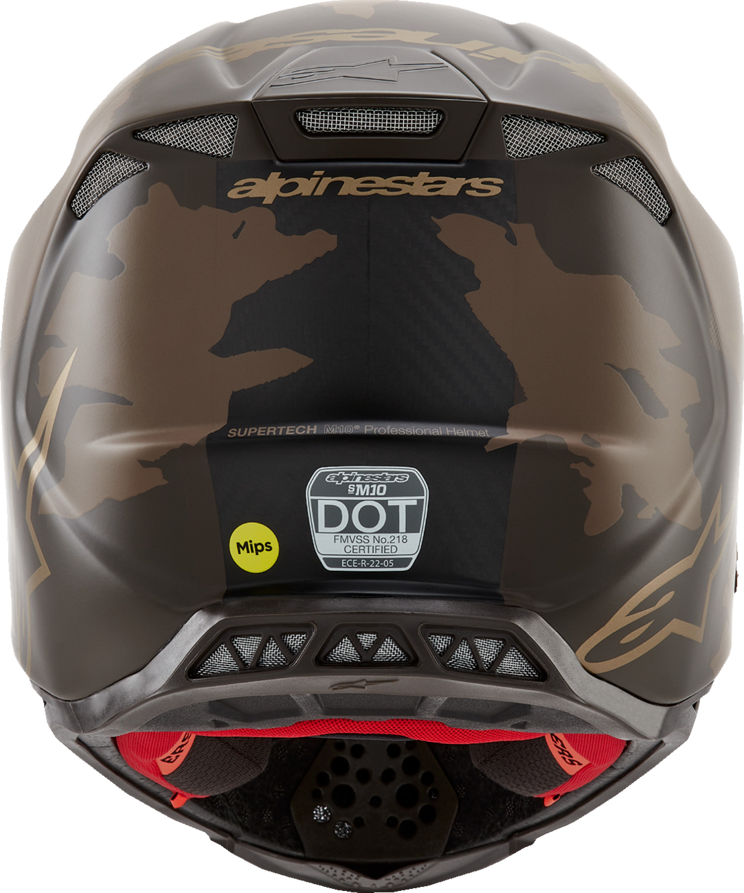 Casco de motocicleta ALPINESTARS Supertech M10 - Squad - MIPS® - Marrón oscuro/Dorado - Mediano 8302823-839-MD