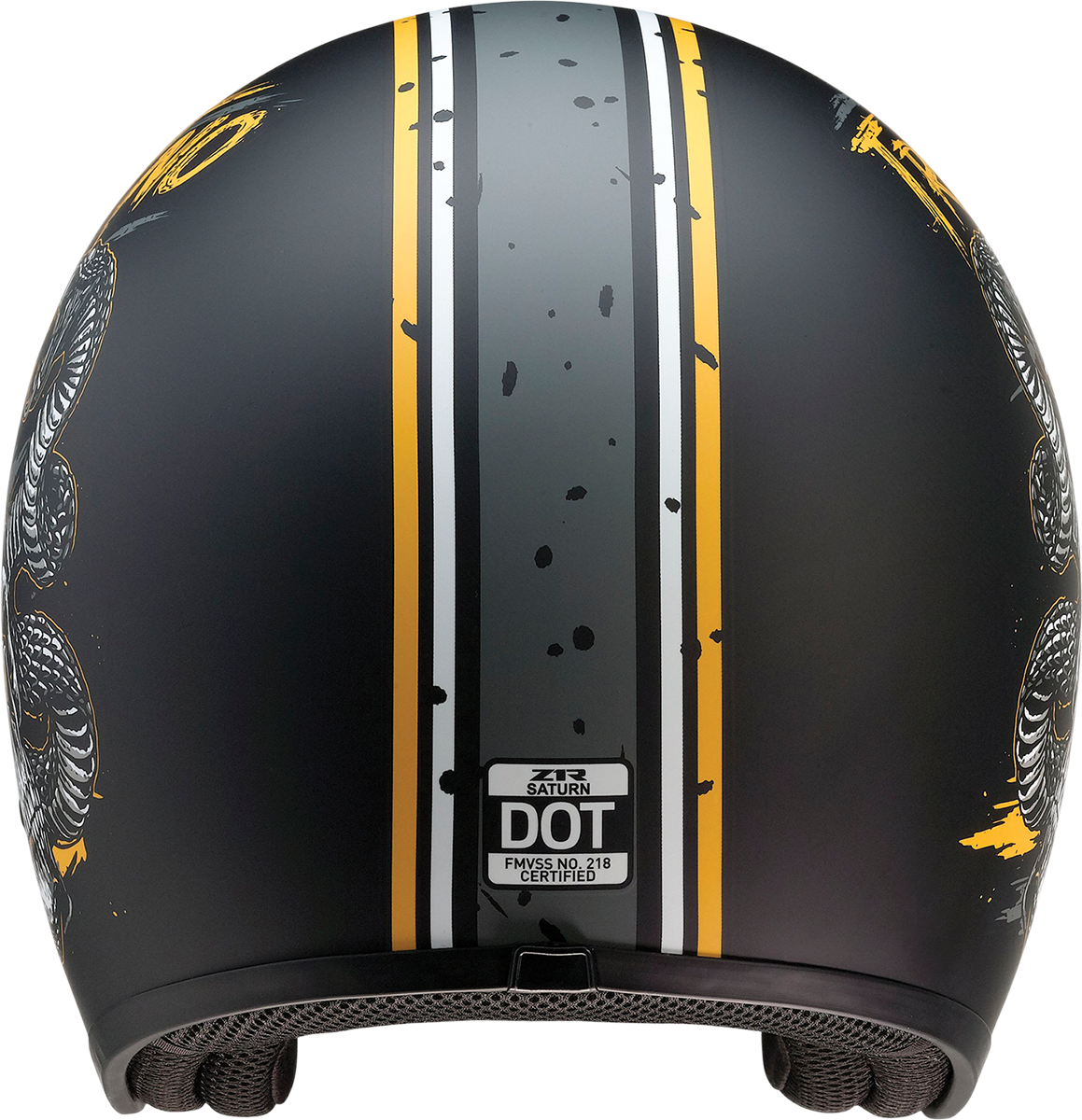 Casco de motocicleta Saturn Z1R - Trust No One - Negro/Amarillo - Talla M 0104-2854 