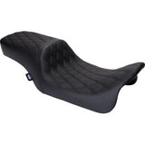 Asiento Predator 2Up de DRAG SPECIALTIES - Vinilo - Costuras negras de doble diamante - FLH '08-'23 0801-1490 