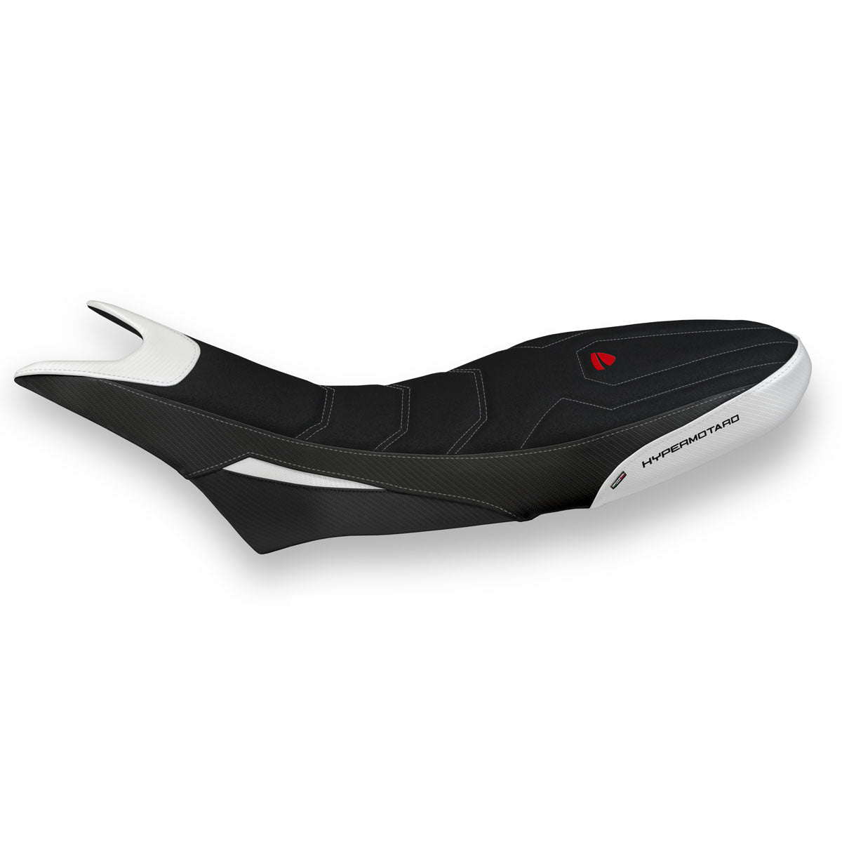 Funda de asiento Tappezzeria Italia TPZ Ultragrip para Ducati Hypermotard 950 2019-2025 en blanco