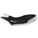 Funda de asiento Tappezzeria Italia TPZ Ultragrip para Ducati Hypermotard 950 2019-2025 en blanco