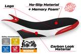 Funda de asiento Tappezzeria Italia TPZ Comfort para Ducati Hypermotard 950 2019-2025 en blanco y rojo