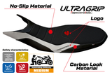 Funda de asiento Tappezzeria Italia TPZ Ultragrip para Ducati Hypermotard 821 939 2013-2018 en blanco